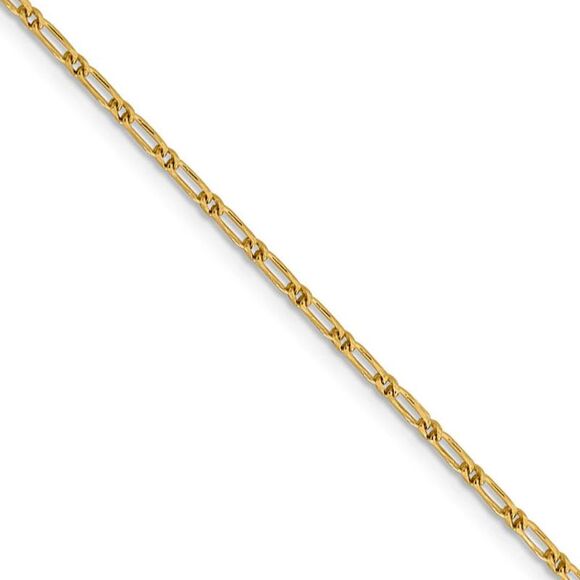 1.6mm 14k Yellow Gold Diamond Cut Fancy Franco Chain Necklace 24 Inch